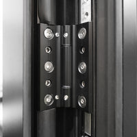 KaMic Elite-Fold 120" x 80" 4-Panel Aluminum Folding Door in Sleek Black with Hidden Hinges &amp; Rollers, Right-to-Left Outward Folding Design - Model # SE-FD4PBK12080-RL