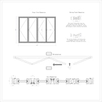 KaMic Elite-Fold 120" x 80" 4-Panel Aluminum Folding Door in Sleek Black with Hidden Hinges &amp; Rollers, Right-to-Left Outward Folding Design - Model # SE-FD4PBK12080-RL