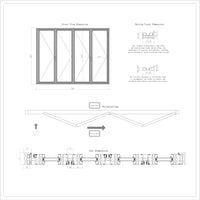 KaMic Elite-Fold 120" x 96" 4-Panel Aluminum Folding Door in Sleek Black with Hidden Hinges & Rollers, Left-to-Right Outward Folding Design - Model # SE-FD4PBK12096-LR--FULL