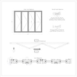 KaMic Elite-Fold 120" x 96" 4-Panel Aluminum Folding Door in Sleek Black with Hidden Hinges & Rollers, Left-to-Right Outward Folding Design - Model # SE-FD4PBK12096-LR--FULL