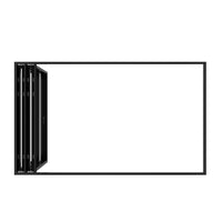 KaMic Elite-Fold 120" x 96" 4-Panel Aluminum Folding Door in Sleek Black with Hidden Hinges & Rollers, Left-to-Right Outward Folding Design - Model # SE-FD4PBK12096-LR--FULL