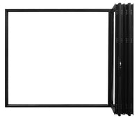 KaMic Elite-Fold 120" x 96" 4-Panel Aluminum Folding Door in Sleek Black with Hidden Hinges & Rollers, Left-to-Right Outward Folding Design - Model # SE-FD4PBK12096-LR--FULL