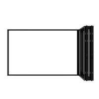 KaMic Elite-Fold 120" x 96" 4-Panel Aluminum Folding Door in Sleek Black with Hidden Hinges & Rollers, Left-to-Right Outward Folding Design - Model # SE-FD4PBK12096-LR--FULL