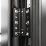 KaMic Elite-Fold 120" x 96" 4-Panel Aluminum Folding Door in Sleek Black with Hidden Hinges & Rollers, Left-to-Right Outward Folding Design - Model # SE-FD4PBK12096-LR