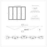 KaMic Elite-Fold 120" x 96" 4-Panel Aluminum Folding Door in Sleek Black with Hidden Hinges & Rollers, Right-to-Left Outward Folding Design - Model # SE-FD4PBK12096-RL-FULL