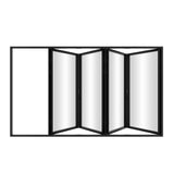 KaMic Elite-Fold 120" x 96" 4-Panel Aluminum Folding Door in Sleek Black with Hidden Hinges & Rollers, Right-to-Left Outward Folding Design - Model # SE-FD4PBK12096-RL-FULL