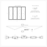 KaMic Elite-Fold 120" x 96" 4-Panel Aluminum Folding Door in Sleek Black with Hidden Hinges & Rollers, Right-to-Left Outward Folding Design - Model # SE-FD4PBK12096-RL