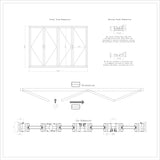 KaMic Elite-Fold 120" x 80" 4-Panel Aluminum Folding Door in Sleek White with Hidden Hinges & Rollers, Left-to-Right Outward Folding Design - Model # SE-FD4PWH12080-LR