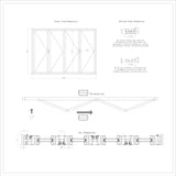 KaMic Elite-Fold 120" x 80" 4-Panel Aluminum Folding Door in Sleek White with Hidden Hinges & Rollers, Left-to-Right Outward Folding Design - Model # SE-FD4PWH12080-LR-FULL