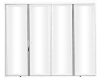 KaMic Elite-Fold 120" x 80" 4-Panel Aluminum Folding Door in Sleek White with Hidden Hinges & Rollers, Left-to-Right Outward Folding Design - Model # SE-FD4PWH12080-LR-FULL