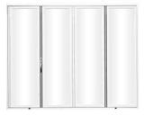 KaMic Elite-Fold 120" x 80" 4-Panel Aluminum Folding Door in Sleek White with Hidden Hinges & Rollers, Left-to-Right Outward Folding Design - Model # SE-FD4PWH12080-LR-FULL