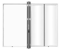 KaMic Elite-Fold 120" x 80" 4-Panel Aluminum Folding Door in Sleek White with Hidden Hinges & Rollers, Left-to-Right Outward Folding Design - Model # SE-FD4PWH12080-LR-FULL