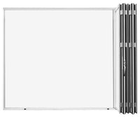 KaMic Elite-Fold 120" x 80" 4-Panel Aluminum Folding Door in Sleek White with Hidden Hinges & Rollers, Left-to-Right Outward Folding Design - Model # SE-FD4PWH12080-LR-FULL