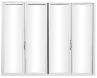 KaMic Elite-Fold 120" x 80" 4-Panel Aluminum Folding Door in Sleek White with Hidden Hinges & Rollers, Left-to-Right Outward Folding Design - Model # SE-FD4PWH12080-LR-FULL