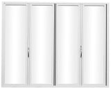 KaMic Elite-Fold 120" x 80" 4-Panel Aluminum Folding Door in Sleek White with Hidden Hinges & Rollers, Left-to-Right Outward Folding Design - Model # SE-FD4PWH12080-LR-FULL