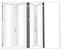 KaMic Elite-Fold 120" x 80" 4-Panel Aluminum Folding Door in Sleek White with Hidden Hinges & Rollers, Left-to-Right Outward Folding Design - Model # SE-FD4PWH12080-LR-FULL