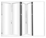 KaMic Elite-Fold 120" x 80" 4-Panel Aluminum Folding Door in Sleek White with Hidden Hinges & Rollers, Left-to-Right Outward Folding Design - Model # SE-FD4PWH12080-LR-FULL