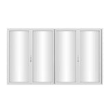 KaMic Elite-Fold 120" x 80" 4-Panel Aluminum Folding Door in Sleek White with Hidden Hinges & Rollers, Left-to-Right Outward Folding Design - Model # SE-FD4PWH12080-LR-FULL