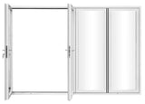 KaMic Elite-Fold 120" x 80" 4-Panel Aluminum Folding Door in Sleek White with Hidden Hinges & Rollers, Left-to-Right Outward Folding Design - Model # SE-FD4PWH12080-LR