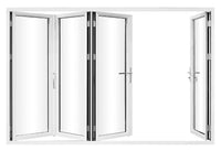 KaMic Elite-Fold 120" x 80" 4-Panel Aluminum Folding Door in Sleek White with Hidden Hinges & Rollers, Left-to-Right Outward Folding Design - Model # SE-FD4PWH12080-LR