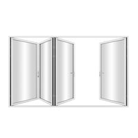 KaMic Elite-Fold 120" x 80" 4-Panel Aluminum Folding Door in Sleek White with Hidden Hinges & Rollers, Left-to-Right Outward Folding Design - Model # SE-FD4PWH12080-LR