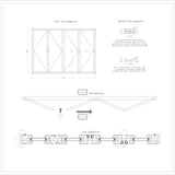 KaMic Elite-Fold 120" x 80" 4-Panel Aluminum Folding Door in Sleek White with Hidden Hinges & Rollers, Left-to-Right Outward Folding Design - Model # SE-FD4PWH12080-LR