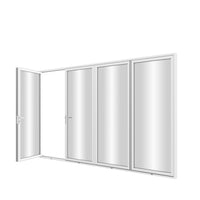 KaMic Elite-Fold 120" x 80" 4-Panel Aluminum Folding Door in Sleek White with Hidden Hinges & Rollers, Left-to-Right Outward Folding Design - Model # SE-FD4PWH12080-LR