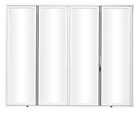 KaMic Elite-Fold 120" x 80" 4-Panel Aluminum Folding Door in Sleek White with Hidden Hinges & Rollers, Right-to-Left Outward Folding Design - Model # SE-FD4PWH12080-RL-FULL