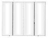 KaMic Elite-Fold 120" x 80" 4-Panel Aluminum Folding Door in Sleek White with Hidden Hinges & Rollers, Right-to-Left Outward Folding Design - Model # SE-FD4PWH12080-RL-FULL