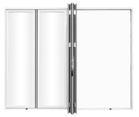 KaMic Elite-Fold 120" x 80" 4-Panel Aluminum Folding Door in Sleek White with Hidden Hinges & Rollers, Right-to-Left Outward Folding Design - Model # SE-FD4PWH12080-RL-FULL