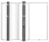 KaMic Elite-Fold 120" x 80" 4-Panel Aluminum Folding Door in Sleek White with Hidden Hinges & Rollers, Right-to-Left Outward Folding Design - Model # SE-FD4PWH12080-RL-FULL