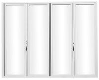 KaMic Elite-Fold 120" x 80" 4-Panel Aluminum Folding Door in Sleek White with Hidden Hinges & Rollers, Right-to-Left Outward Folding Design - Model # SE-FD4PWH12080-RL-FULL