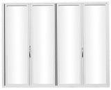 KaMic Elite-Fold 120" x 80" 4-Panel Aluminum Folding Door in Sleek White with Hidden Hinges & Rollers, Right-to-Left Outward Folding Design - Model # SE-FD4PWH12080-RL-FULL