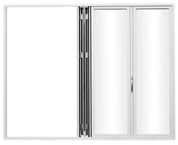 KaMic Elite-Fold 120" x 80" 4-Panel Aluminum Folding Door in Sleek White with Hidden Hinges & Rollers, Right-to-Left Outward Folding Design - Model # SE-FD4PWH12080-RL-FULL