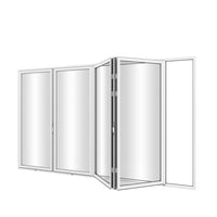 KaMic Elite-Fold 120" x 80" 4-Panel Aluminum Folding Door in Sleek White with Hidden Hinges & Rollers, Right-to-Left Outward Folding Design - Model # SE-FD4PWH12080-RL-FULL