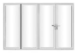 KaMic Elite-Fold 120" x 80" 4-Panel Aluminum Folding Door in Sleek White with Hidden Hinges & Rollers, Right-to-Left Outward Folding Design - Model # SE-FD4PWH12080-RL