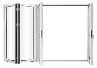 KaMic Elite-Fold 120" x 80" 4-Panel Aluminum Folding Door in Sleek White with Hidden Hinges & Rollers, Right-to-Left Outward Folding Design - Model # SE-FD4PWH12080-RL