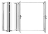 KaMic Elite-Fold 120" x 80" 4-Panel Aluminum Folding Door in Sleek White with Hidden Hinges & Rollers, Right-to-Left Outward Folding Design - Model # SE-FD4PWH12080-RL