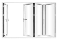 KaMic Elite-Fold 120" x 80" 4-Panel Aluminum Folding Door in Sleek White with Hidden Hinges & Rollers, Right-to-Left Outward Folding Design - Model # SE-FD4PWH12080-RL