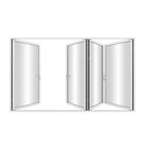 KaMic Elite-Fold 120" x 80" 4-Panel Aluminum Folding Door in Sleek White with Hidden Hinges & Rollers, Right-to-Left Outward Folding Design - Model # SE-FD4PWH12080-RL