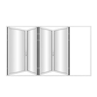 KaMic Elite-Fold 120" x 96" 4-Panel Aluminum Folding Door in Sleek White with Hidden Hinges & Rollers, Left-to-Right Outward Folding Design - Model # SE-FD4PWH12096-LR-FULL