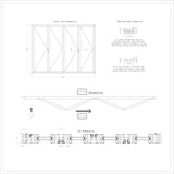 KaMic Elite-Fold 120" x 96" 4-Panel Aluminum Folding Door in Sleek White with Hidden Hinges & Rollers, Left-to-Right Outward Folding Design - Model # SE-FD4PWH12096-LR-FULL