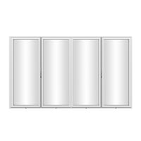 KaMic Elite-Fold 120" x 96" 4-Panel Aluminum Folding Door in Sleek White with Hidden Hinges & Rollers, Left-to-Right Outward Folding Design - Model # SE-FD4PWH12096-LR-FULL