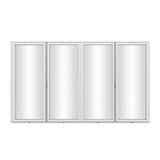 KaMic Elite-Fold 120" x 96" 4-Panel Aluminum Folding Door in Sleek White with Hidden Hinges & Rollers, Left-to-Right Outward Folding Design - Model # SE-FD4PWH12096-LR-FULL