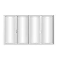 KaMic Elite-Fold 120" x 96" 4-Panel Aluminum Folding Door in Sleek White with Hidden Hinges & Rollers, Left-to-Right Outward Folding Design - Model # SE-FD4PWH12096-LR-FULL