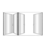 KaMic Elite-Fold 120" x 96" 4-Panel Aluminum Folding Door in Sleek White with Hidden Hinges & Rollers, Left-to-Right Outward Folding Design - Model # SE-FD4PWH12096-LR
