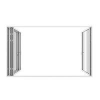 KaMic Elite-Fold 120" x 96" 4-Panel Aluminum Folding Door in Sleek White with Hidden Hinges & Rollers, Left-to-Right Outward Folding Design - Model # SE-FD4PWH12096-LR