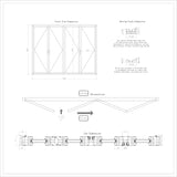 KaMic Elite-Fold 120" x 96" 4-Panel Aluminum Folding Door in Sleek White with Hidden Hinges & Rollers, Left-to-Right Outward Folding Design - Model # SE-FD4PWH12096-LR