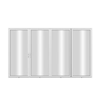 KaMic Elite-Fold 120" x 96" 4-Panel Aluminum Folding Door in Sleek White with Hidden Hinges & Rollers, Left-to-Right Outward Folding Design - Model # SE-FD4PWH12096-LR