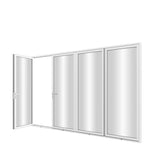 KaMic Elite-Fold 120" x 96" 4-Panel Aluminum Folding Door in Sleek White with Hidden Hinges & Rollers, Left-to-Right Outward Folding Design - Model # SE-FD4PWH12096-LR
